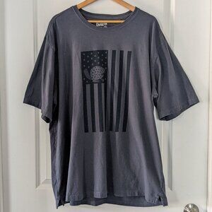 Duluth Shirt Men's XL Blue Angry Beaver USA Flag Relaxed Longtail Tee